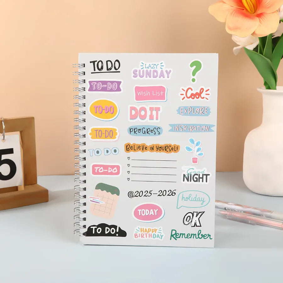 Elegant A5 notebook showcasing a unique floral and giraffe print, perfect for students and special occasions.