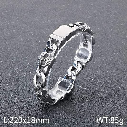 Hip-Hop Skull 304 Stainless Steel Men's Bracelets Men Chain Bracelets