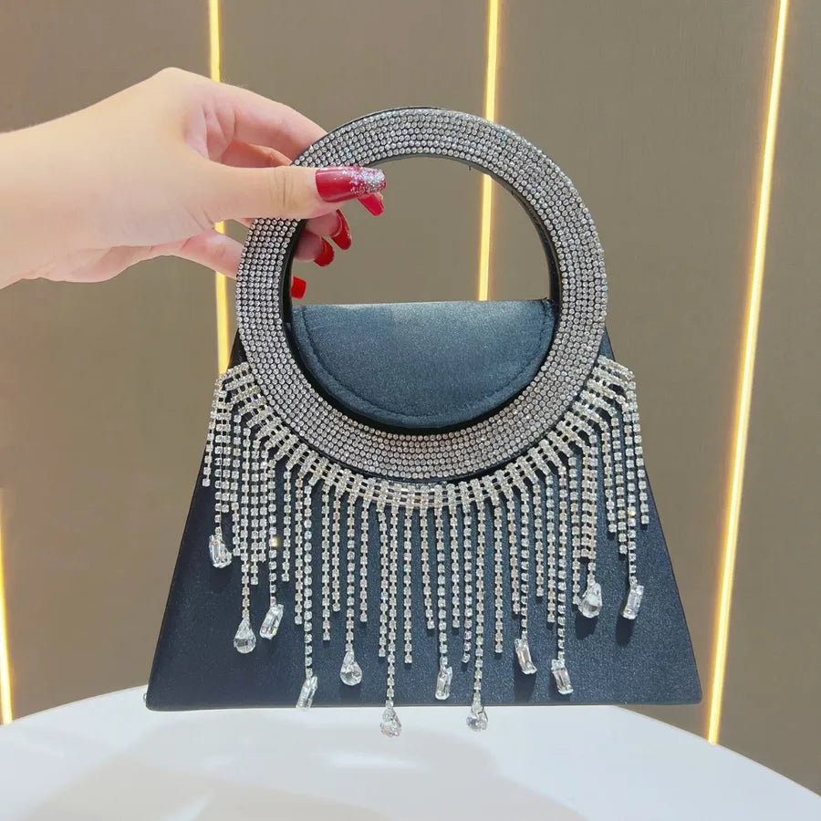 Sophisticated evening handbag with ample space for essentials, reflecting a blend of style and functionality.