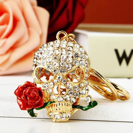 Simple Style Skull Zinc alloy Diamond Halloween Unisex Bag Pendant Keychain