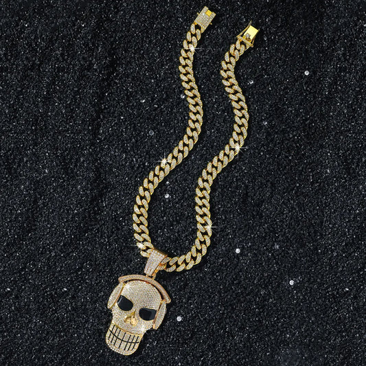 Hip-Hop Punk Skull Alloy Zinc alloy Plating Men's Pendant Necklace Men Pendant Necklaces