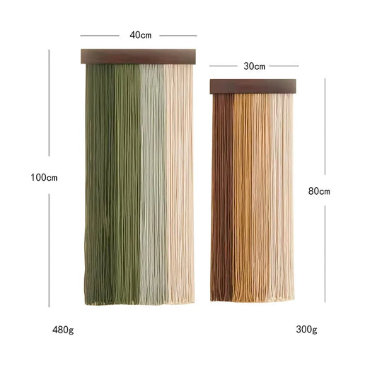 Detailed close-up of the cotton rope material used in the Nordic style wall hanging tapestry, highlighting its soft texture and sophisticated lattice design.