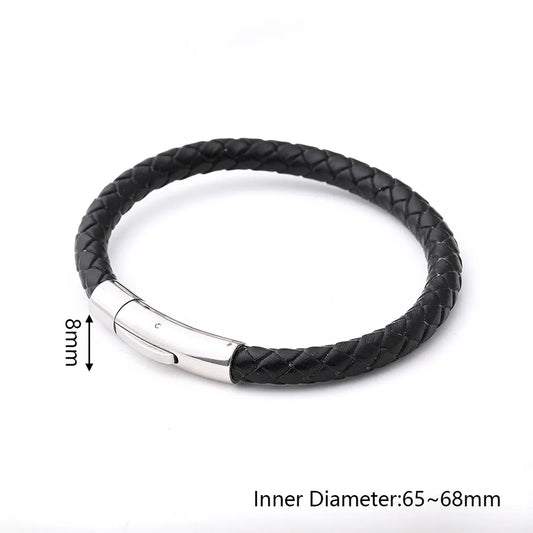 Elegant 18K Gold Plated Skull Wristband for men, crafted from durable stainless steel and genuine cowhide, perfect for casual outdoor occasions.