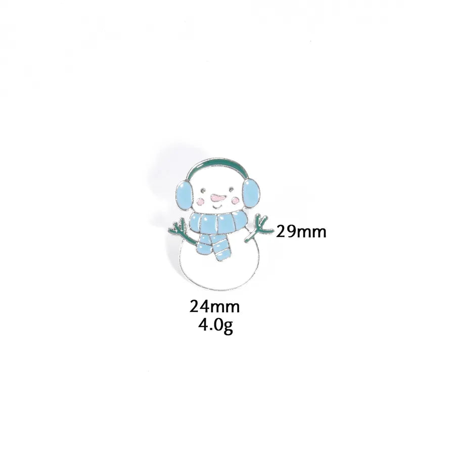 Christmas Snowman Series Metal Lapel Pin Winter Sweater Collar Pin Geometric Pattern British Vintage Style Unisex Lapel Brooch