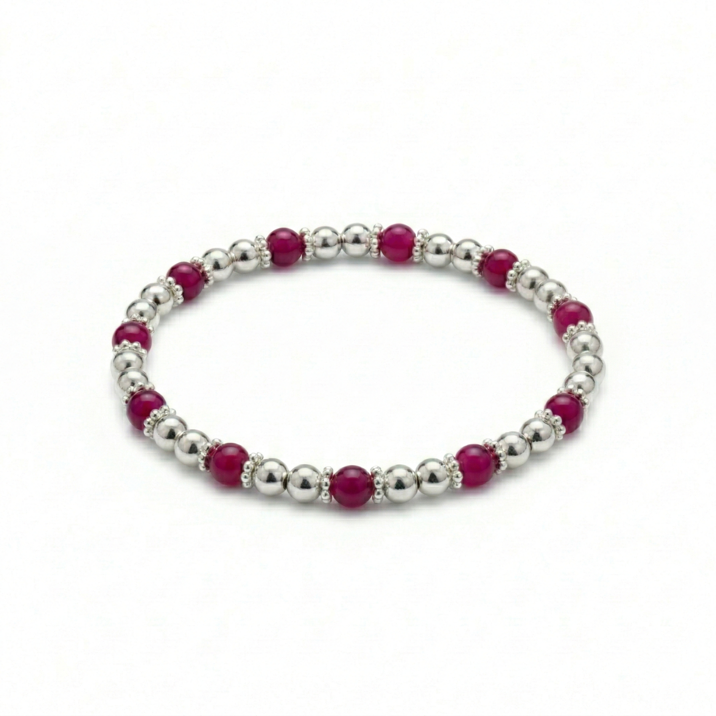 Pink agate gemstone bracelet
