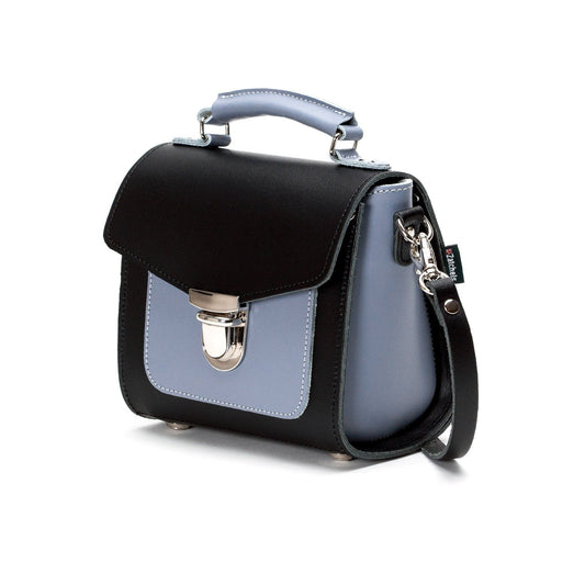 Close-up detail of the Handmade Leather Sugarcube Handbag, highlighting the rich Mocha Mauve colour and premium leather material, perfect for modern fashionistas.