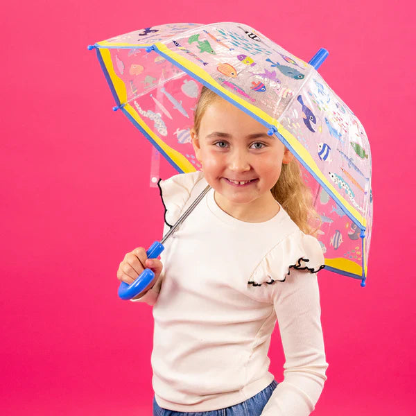 Floss & Rock Transparent Colour Changing Umbrella - Ocean