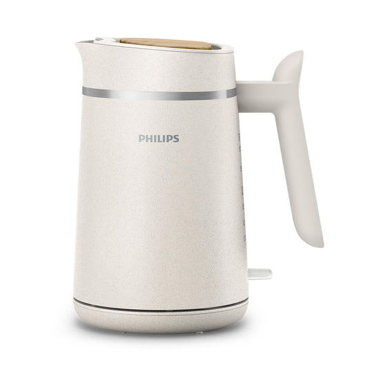 Philips Eco Conscious Edition 5000 Series Kettle with eco-friendly design and 1.7 L capacity, showcasing its stylish and efficient functionality.