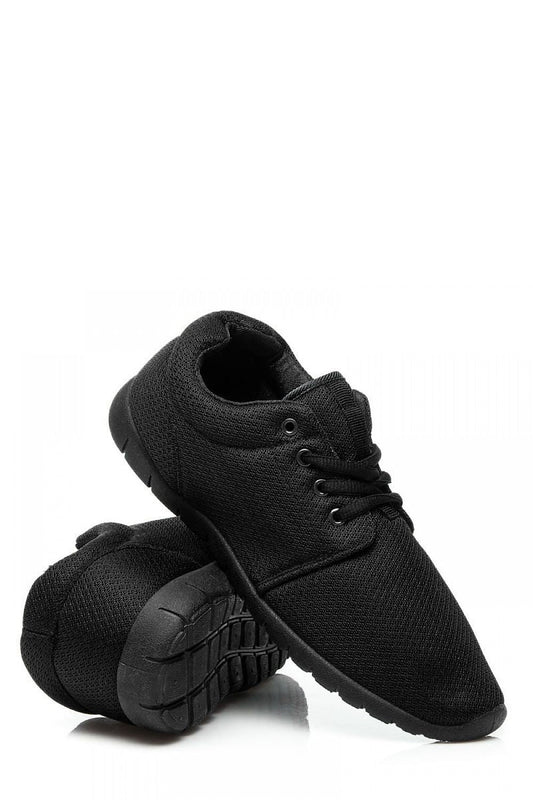 Stylish Women's All Black Leather Minimalist Sneakers