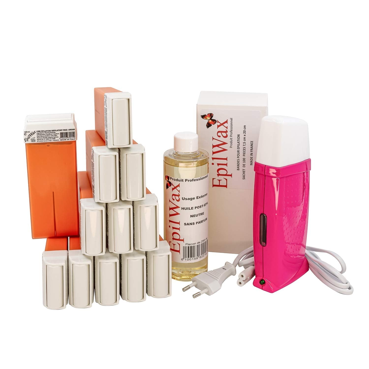 Luxury Waxing: EpilWax Royal Depilatory Kit, featuring the best waxing kits with a professional wax heater, roll-on wax, depilatory strips, and after-wax oil for a complete waxing experience.
