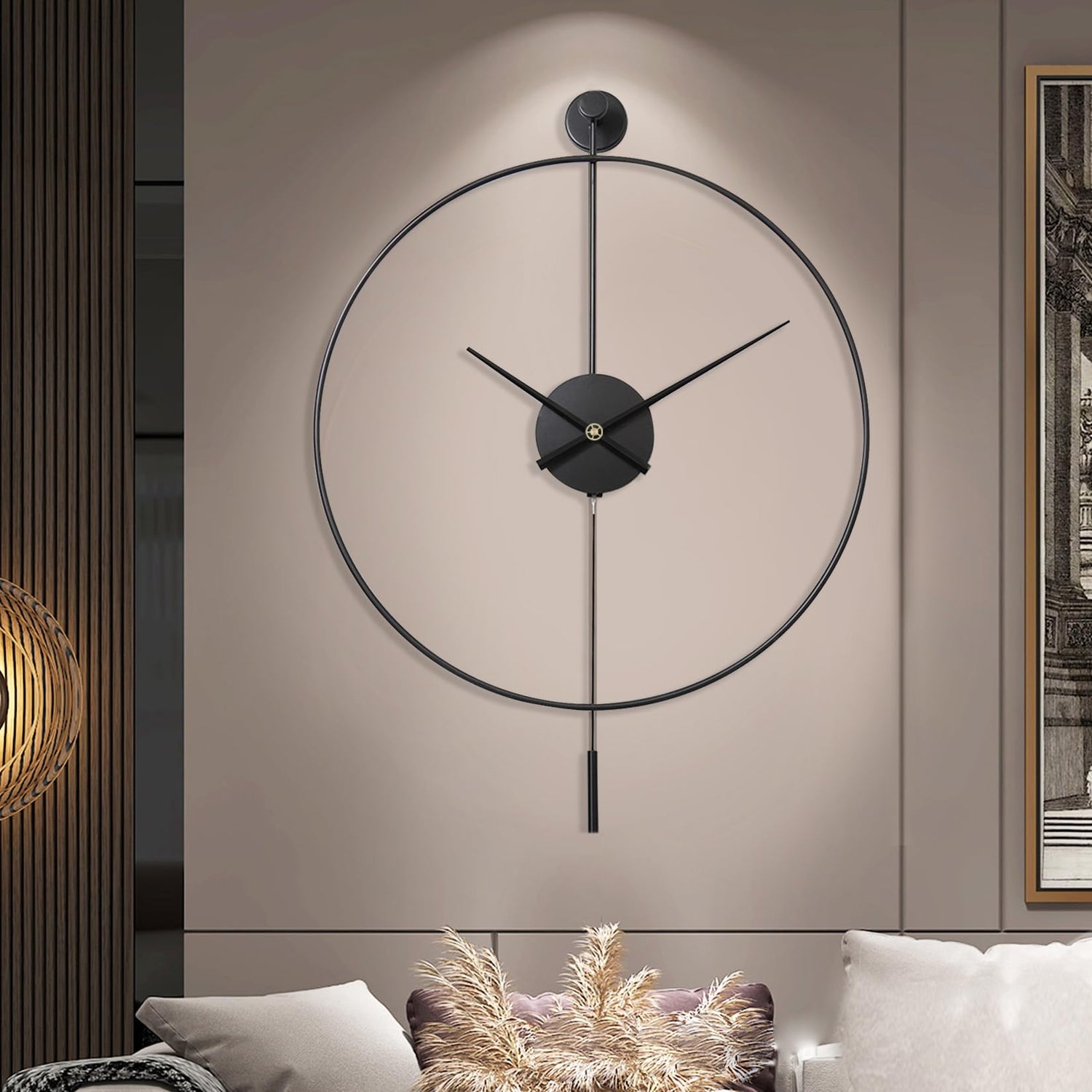 Elegant Wall Clock featuring a classical design with a pendulum, perfect for enhancing luxury home decor.