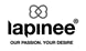 Lapinee logo showcasing luxury lingerie brand commitment to comfort and elegance, with tagline 'Our Passion, Your Desire'.