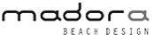 Elegant Madora Beachwear logo, symbolizing luxury beach design and fashion.