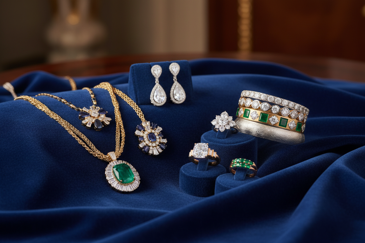 Luxury jewelry collection showcasing elegant designs and exquisite craftsmanship.