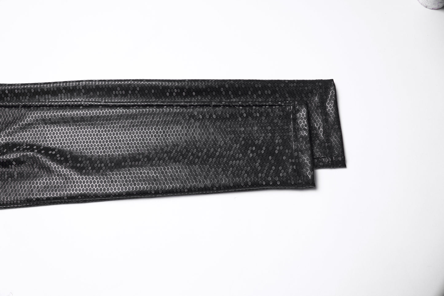 Punk Rave Ravenna Leggings in high-rise black with a prism-effect finish, showcasing delicate buckle straps and practical back pockets, perfect for a luxurious dark aesthetic.