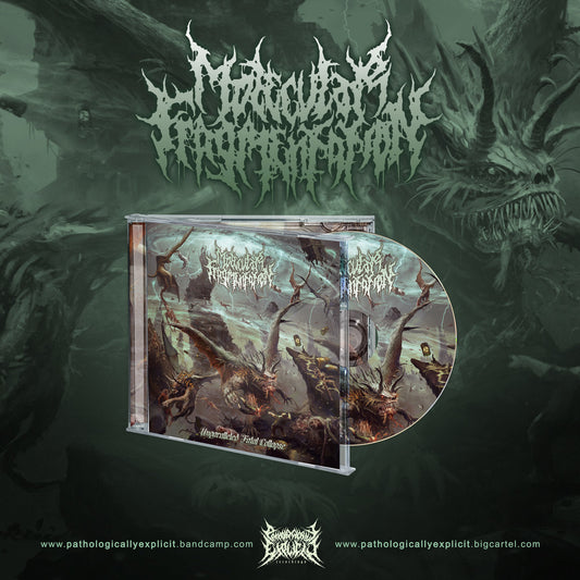 Officially licensed CD of Molecular Fragmentation's Unparalleled Fatal Collapse, released by Rancid Offal Records, showcasing the unique artwork and design that embodies the death metal genre.
