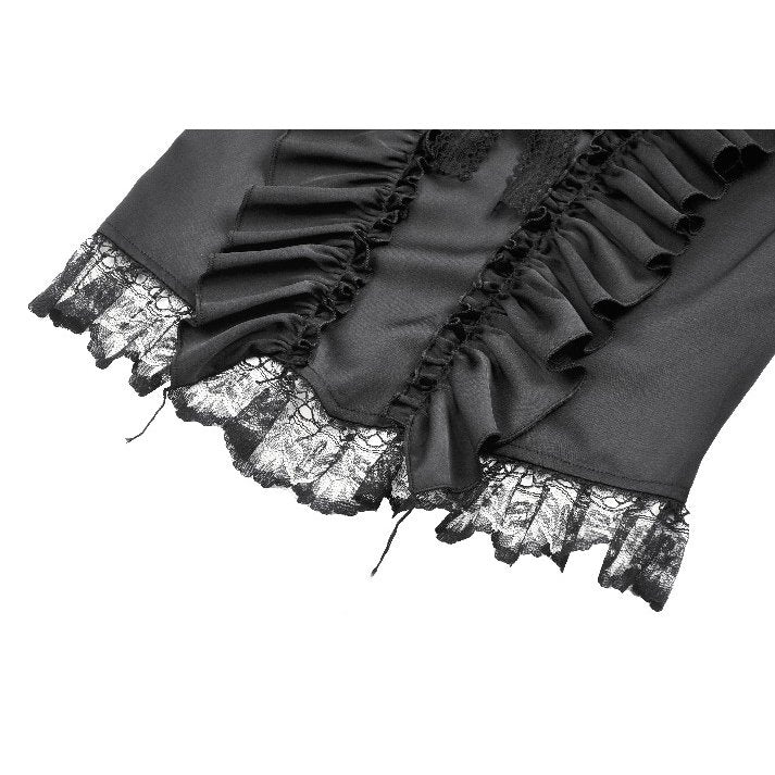 Styled image of the Dark in Love Black Seraphina Corset Top paired with gothic accessories, perfect for romantic soirées and dark fashion statements.