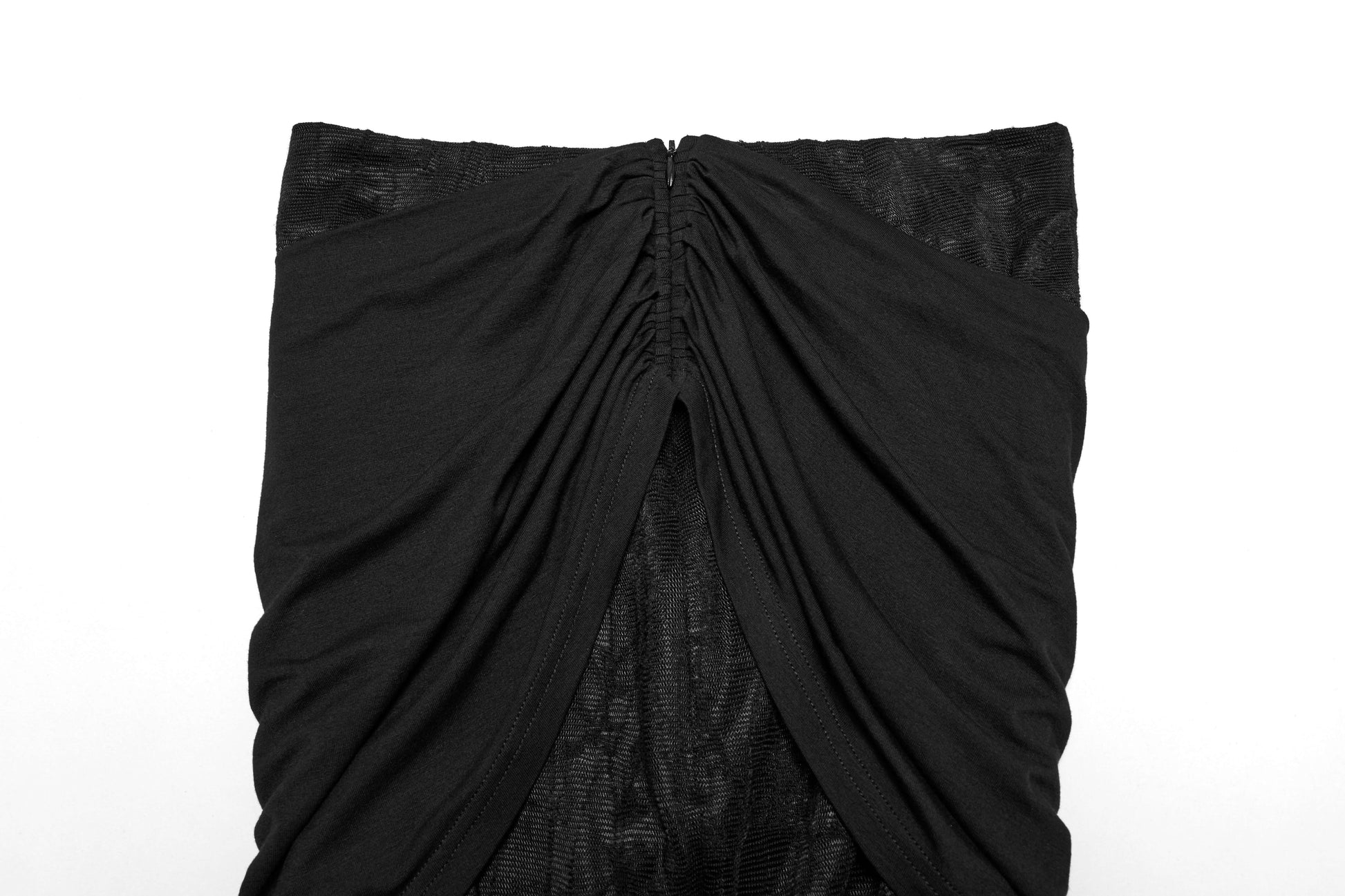 Full-length view of a model wearing the Punk Rave Arti Fishtail Skirt, elegantly styled to accentuate body shape with a fashionable punk edge.