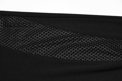 Close-up of the stretchy knitted fabric of Punk Rave Ausha Leggings, showcasing exquisite texture and quality craftsmanship.