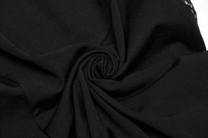 Model wearing Punk Rave Ausha Leggings, emphasizing comfort and style with intricate stitching and mesh elements.