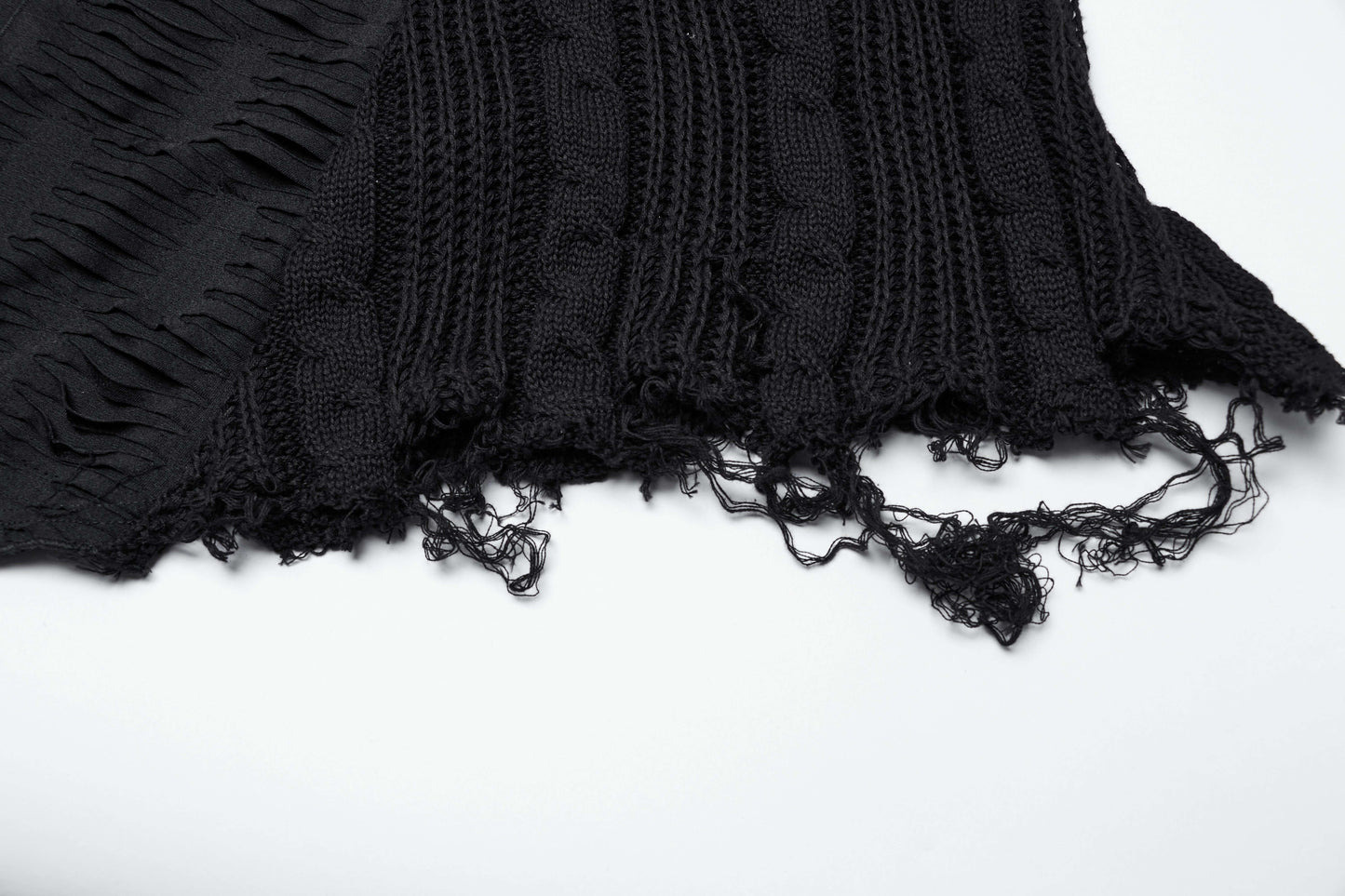 Model showcasing the Punk Rave Anastasia Gothic Fishtail Skirt elegantly styled for a luxurious post-apocalyptic fashion statement.