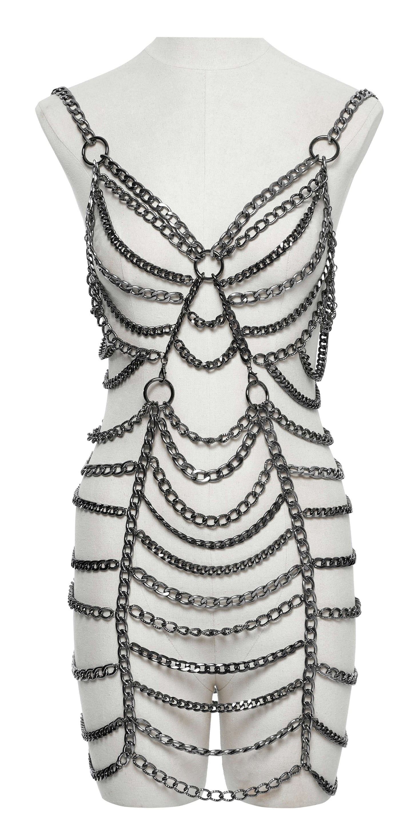 Adjustable lobster buckle detail on the Punk Rave Anslie Body Chain, highlighting its versatility and customizability for a perfect fit.