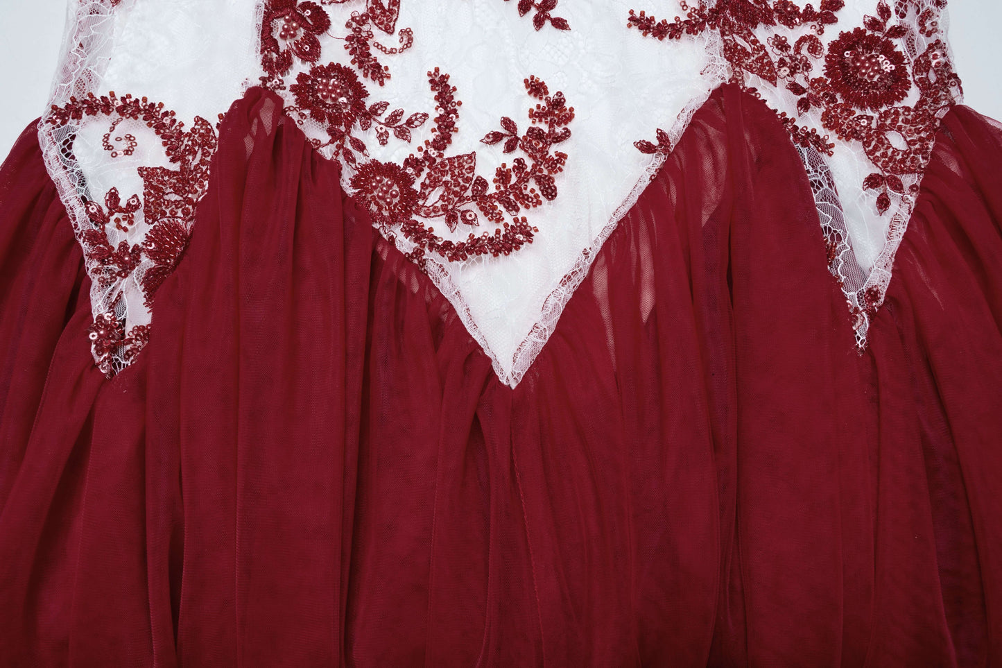 Punk Rave Eladia Gothic Glamorous Dress featuring intricate sequin floral lace and a flowing gauzy skirt, ideal for elegant occasions.