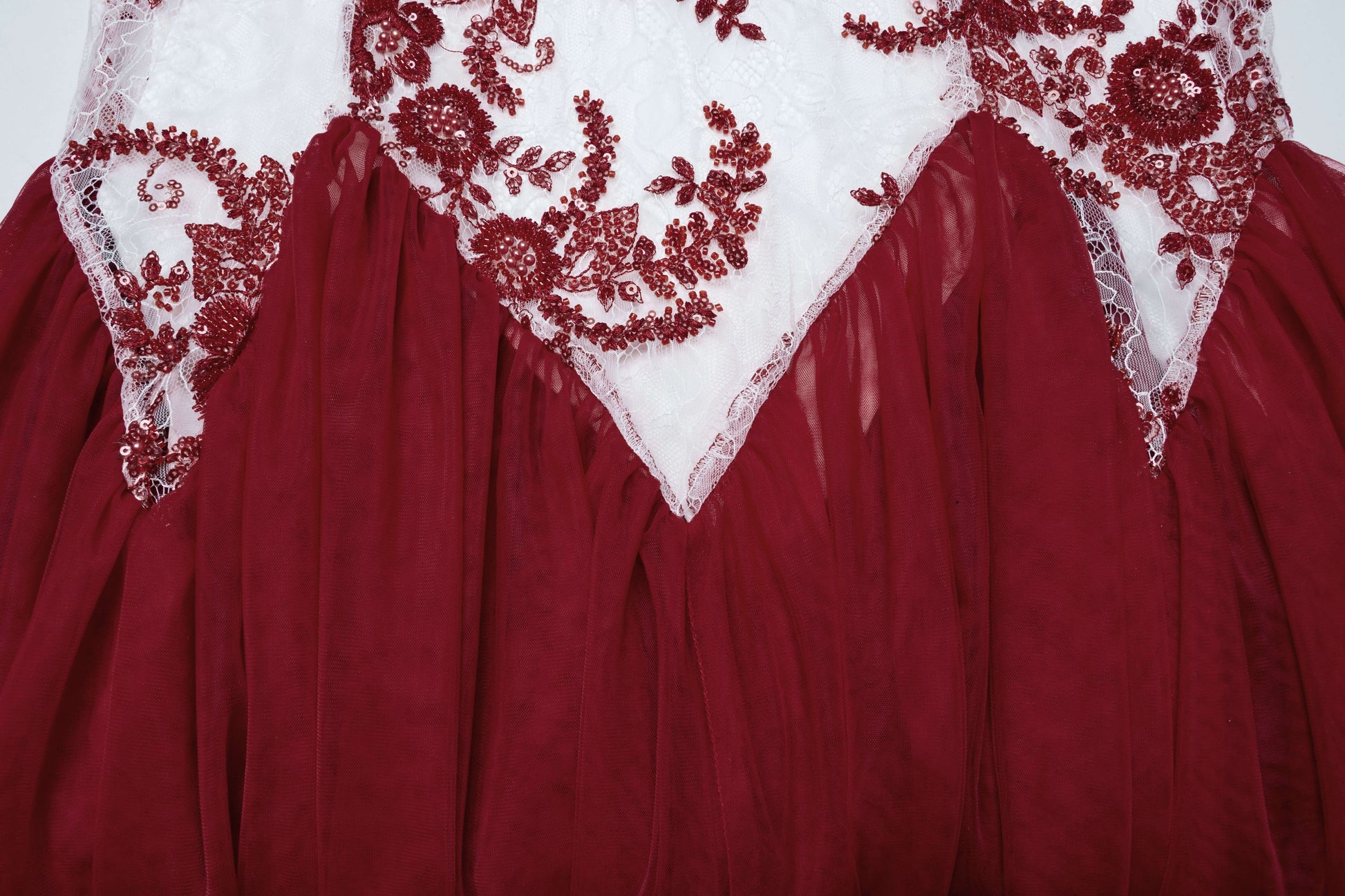 Punk Rave Eladia Gothic Glamorous Dress featuring intricate sequin floral lace and a flowing gauzy skirt, ideal for elegant occasions.