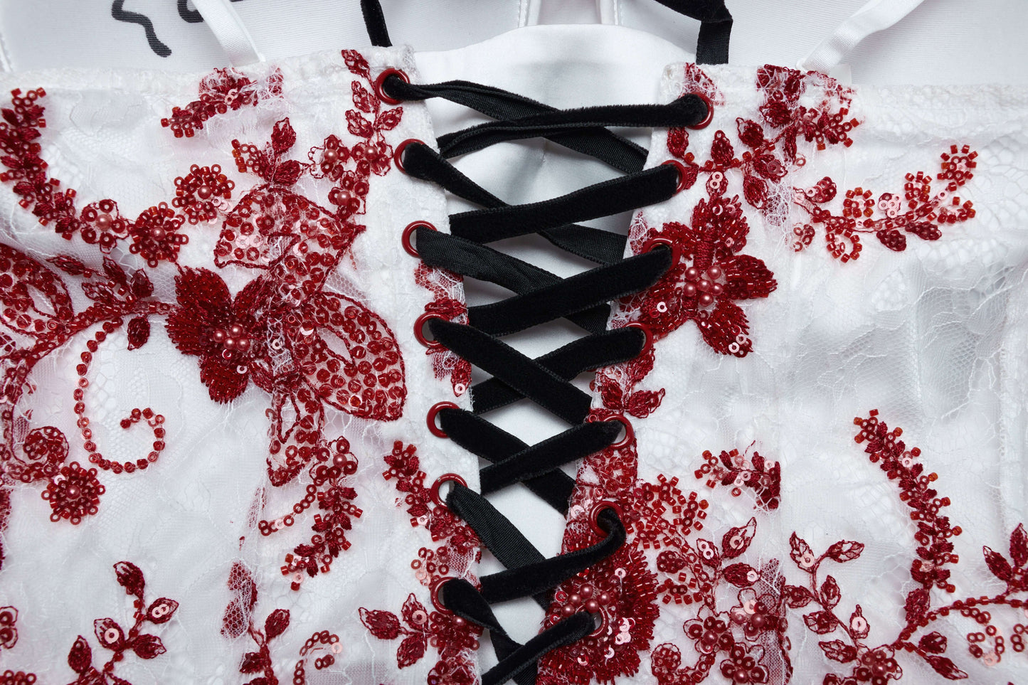 The full back view of the Punk Rave Eladia dress, showcasing its elegant form and adjustable design for perfect fit.