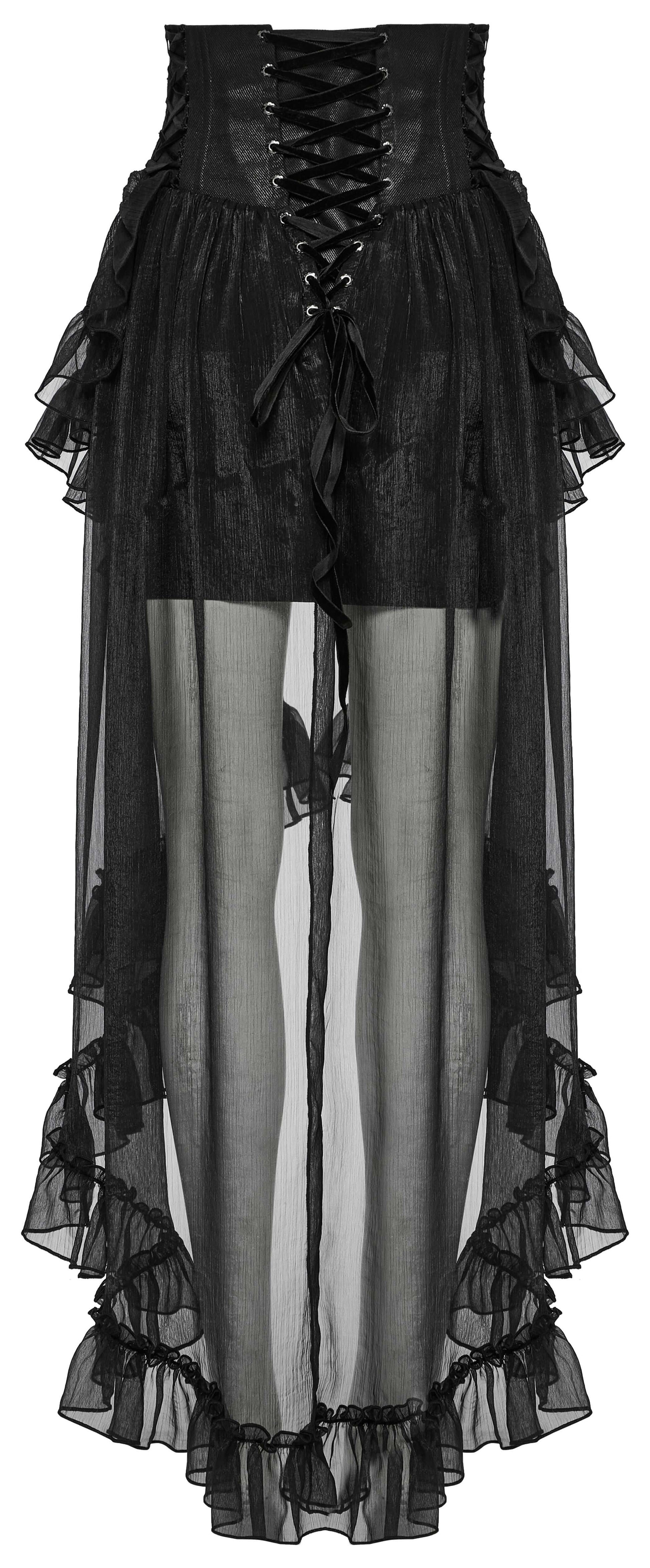 Dramatic lacing detail on the Punk Rave Dila skirt, adding a romantic and sophisticated touch to your gothic-inspired attire