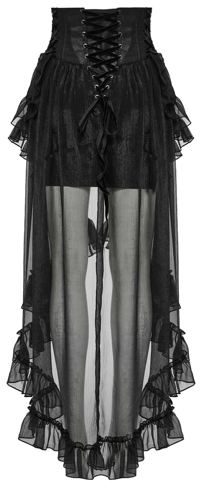Dramatic lacing detail on the Punk Rave Dila skirt, adding a romantic and sophisticated touch to your gothic-inspired attire