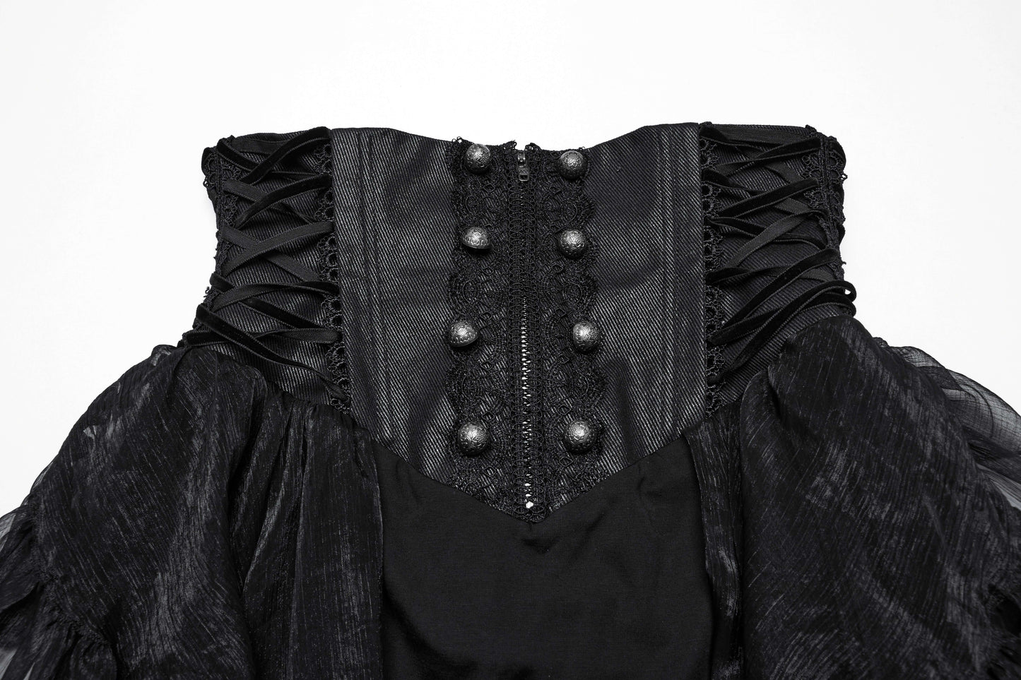 Close-up of the luxurious chiffon texture of the Punk Rave Dila skirt, highlighting its elegant and fashionable design elements