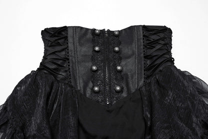 Close-up of the luxurious chiffon texture of the Punk Rave Dila skirt, highlighting its elegant and fashionable design elements