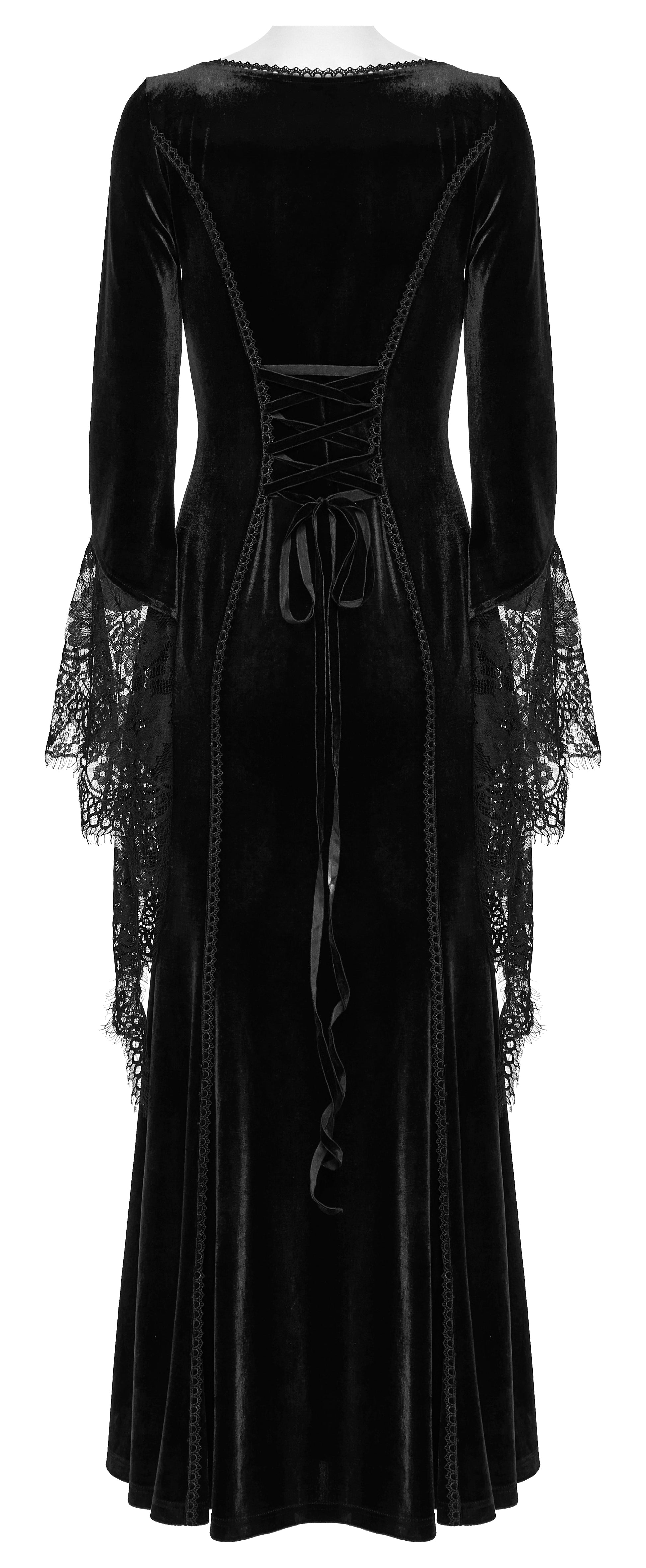 Lace-up corset back of the Punk Rave Isolde dress, providing an adjustable fit while enhancing the seductive silhouette.