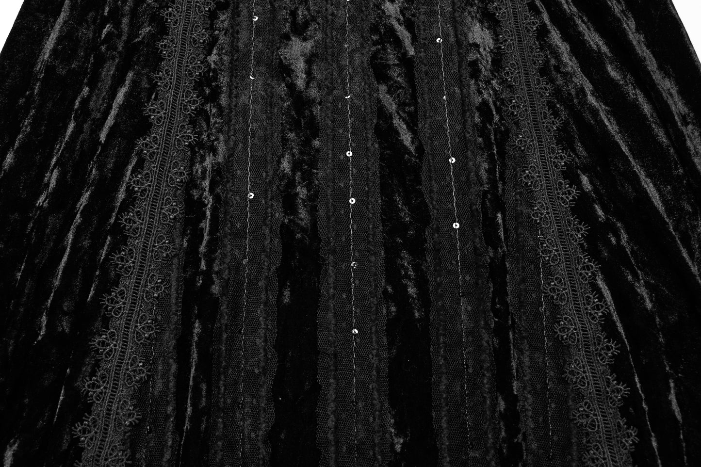 Punk Rave Morrigan Slip Dress displayed on a mannequin, focusing on the intricate embroidery and soft stretch fabric that ensure both comfort and allure.