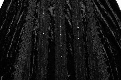 Punk Rave Morrigan Slip Dress displayed on a mannequin, focusing on the intricate embroidery and soft stretch fabric that ensure both comfort and allure.