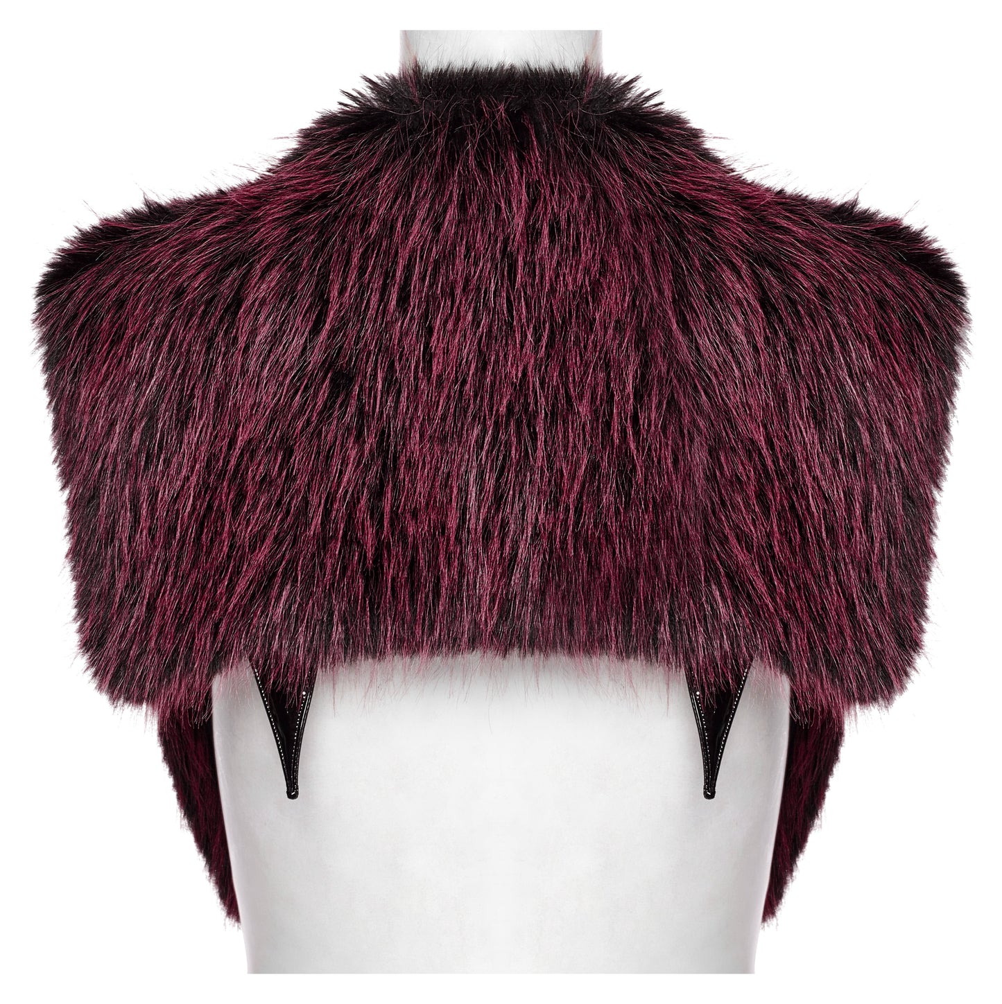 Model wearing the Punk Rave Lilith Gradient Devil Shawl in a gothic setting, portraying the shawl's unique style and perfect layering for punk and fantasy looks.