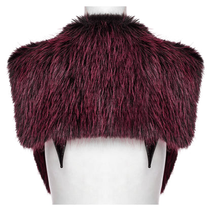 Model wearing the Punk Rave Lilith Gradient Devil Shawl in a gothic setting, portraying the shawl's unique style and perfect layering for punk and fantasy looks.