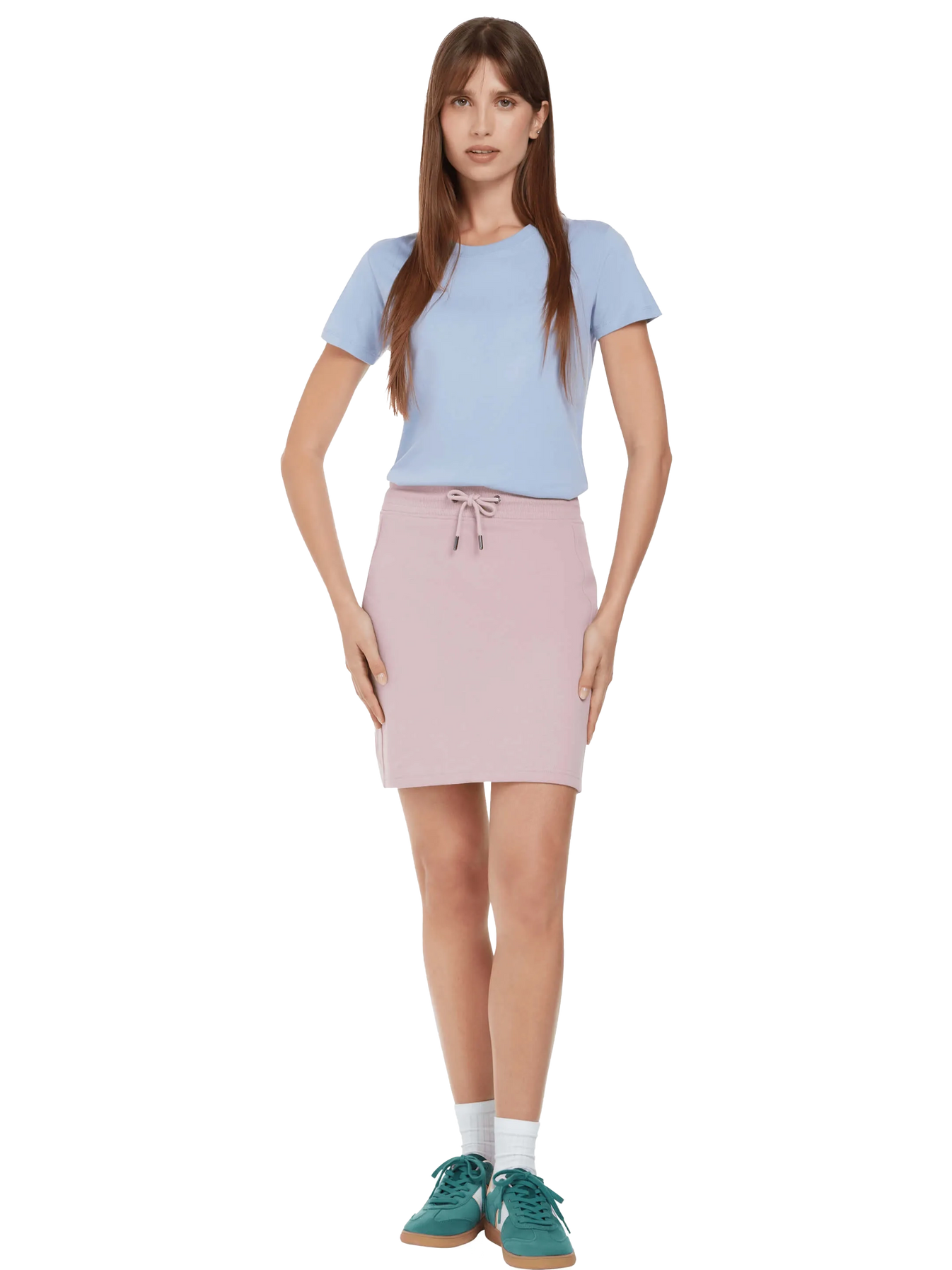 Versatile one-size-fits-most organic cotton sweat skirt, ideal for lounging and everyday wear.