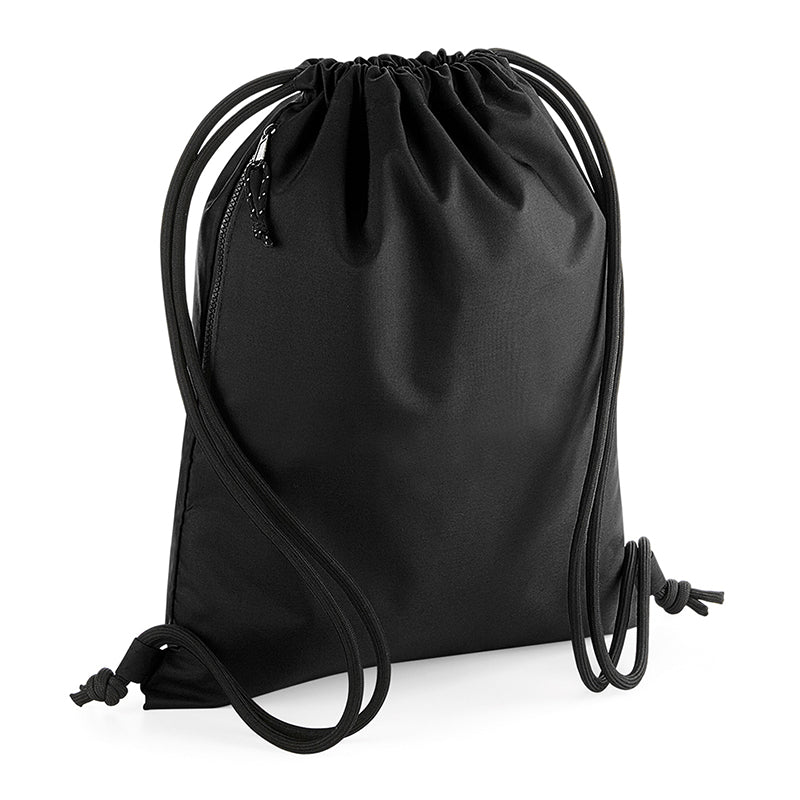 Luxury recycled gymsac featuring a hidden stash pocket, reflective cord pullers, and a spacious 15L capacity, ideal for eco-conscious gym enthusiasts.