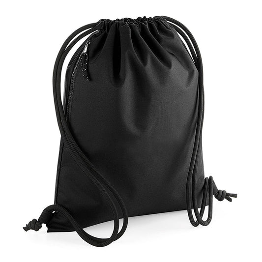 Luxury recycled gymsac featuring a hidden stash pocket, reflective cord pullers, and a spacious 15L capacity, ideal for eco-conscious gym enthusiasts.