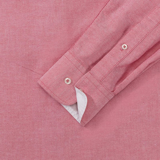 Luxury organic cotton long sleeve Oxford shirt from Earth Wardrobe, featuring stylish contrast details and available in sizes XS to 3XL.