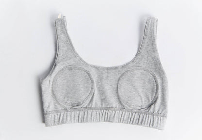 Elegant and supportive organic cotton bralette with broad straps, designed for all-day wear and conscious living.