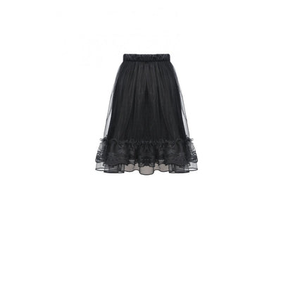 The complete Dark in Love Melisandre skirt displayed elegantly, capturing the essence of dark romance and alternative fashion with rich textures.