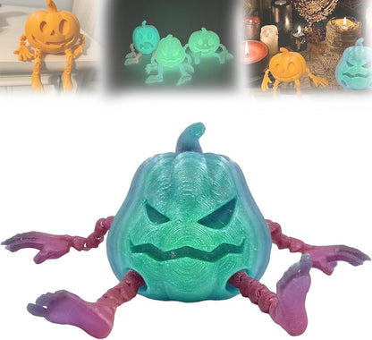 Luxury Halloween 3D Printing Pumpkin Decorations by Dazzling Dreams Studio, displaying a menacing green pumpkin with limbs, a delightful addition to any Halloween collection.