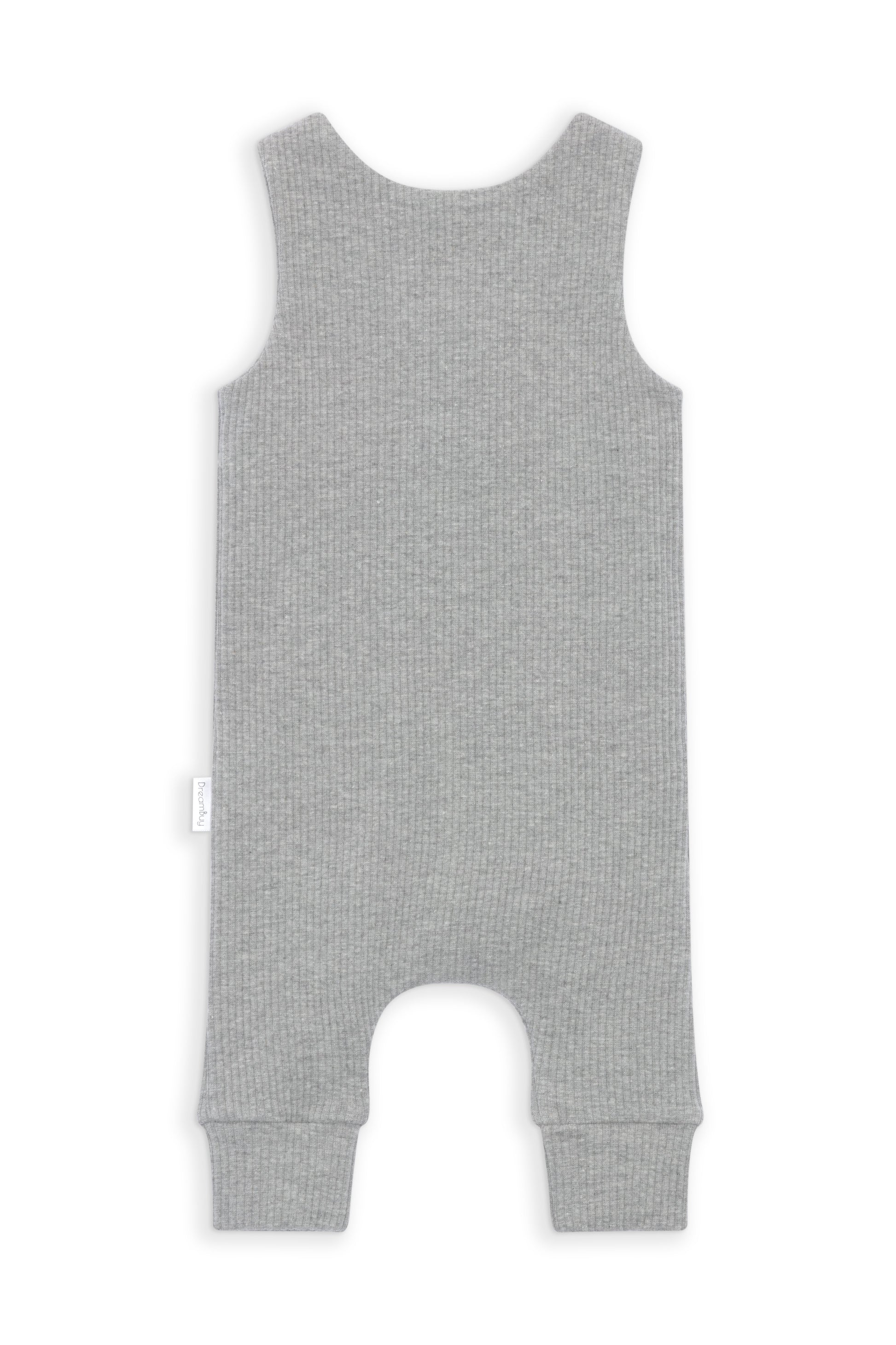 Breathable fabric dove grey dungarees for babies by DreamBuy, showcasing comfort and luxury in every stitch.