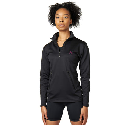 Luxurious KYMIRA women's half zip fleece featuring brushed inner fleece face, perfect for warmth and style.