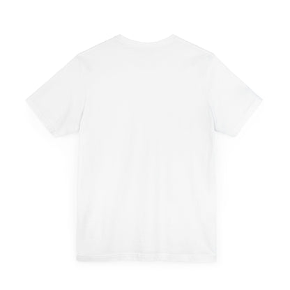 Premium Unisex Jersey T-Shirt: Soft 100% Cotton, Perfect Fit, Eco-Friendly, Crew Neck Design - Back view of a classic white t-shirt, a versatile wardrobe staple that complements any outfit.