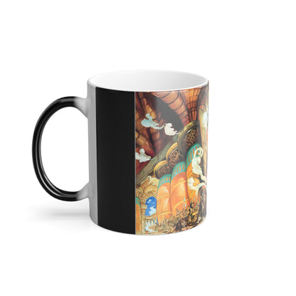 Artfully designed Discworld Small Gods Colour Morphing Mug showcasing a vibrant illustration, ideal for adding a touch of luxury to your coffee moments.