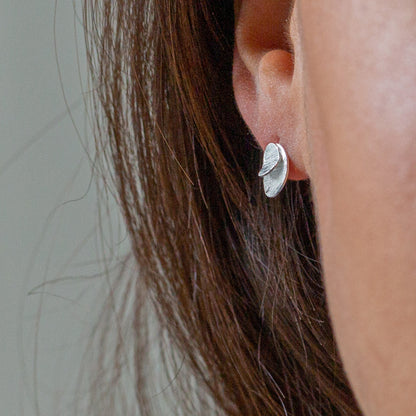 Tactile Silver Stud Earrings